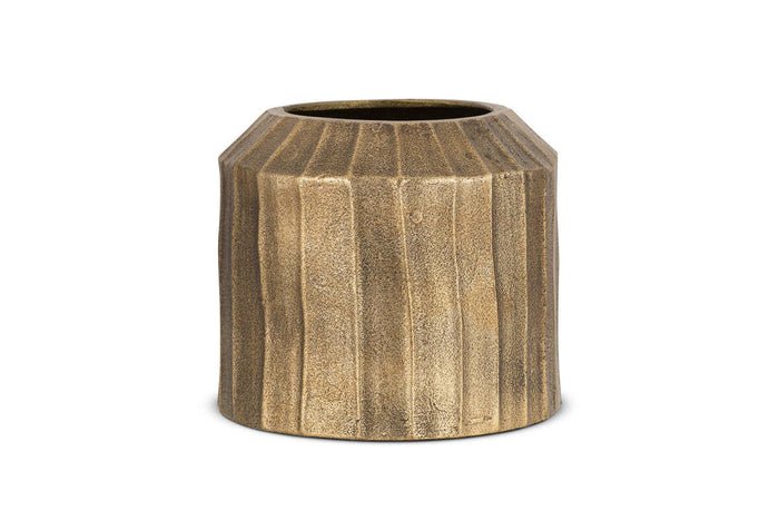 Nkuku Nabara Cast Aluminium Planter – Antique Brass — plant pot from Botanic Row
